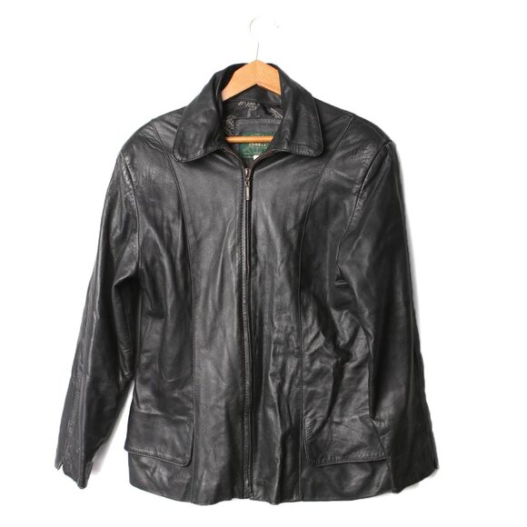 Vintage Edarly Calf Skin Leather Jacket Black Zipper Fitted Lined Coat Mexico - Picture 3 of 16